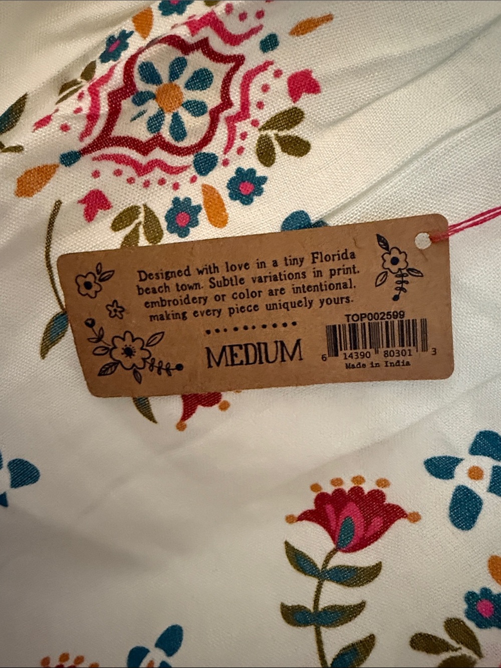 NATURAL LIFE Cece White Cropped Floral Tank - New With Tags - Medium - Picture 4 of 4